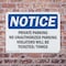 Signmission Private Parking No Unauthorized Parking OSHA Notice Sign, Plastic, 14in W x 10in L, 2PK OS-2PACK-NS-P-1014-L-17821 - alternate 2
